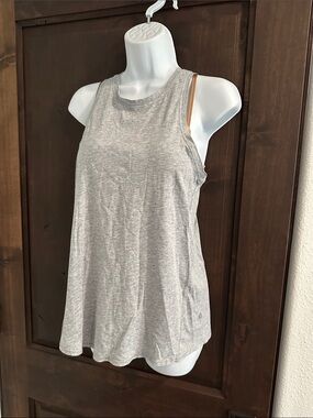 Lululemon Light Gray Tank Top with Open Back Sz 4
